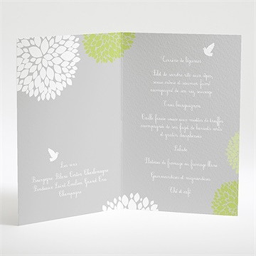 Menu baptême cadre végétal chic - Intérieur du menu