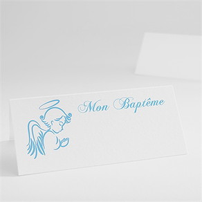 Marque-place baptême ange et ardoise
