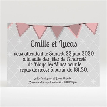 Carton d'invitation mariage festif et vintage