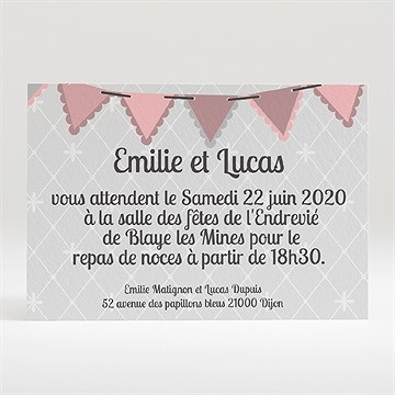 Carton d'invitation mariage festif et vintage