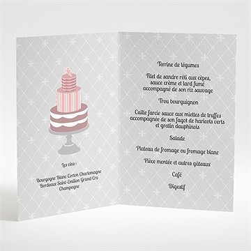 Menu mariage festif et vintage - Intérieur du menu