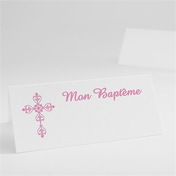 Marque-place baptême médaillon photo elle