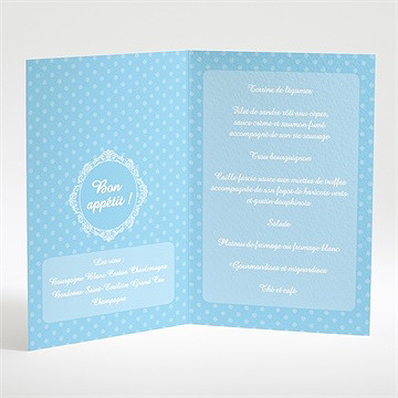 Menu baptême médaillon photo lui - Intérieur du menu