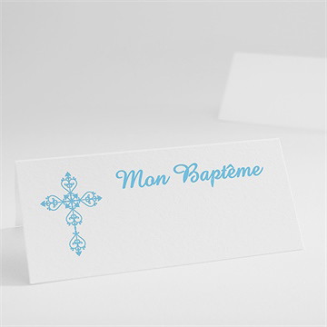 Marque-place baptême médaillon photo lui