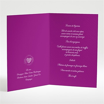 Menu mariage air union - Intérieur du menu