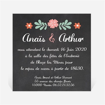 Carton d'invitation mariage couronne vintage