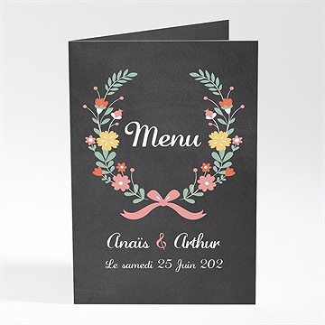 Menu mariage couronne vintage