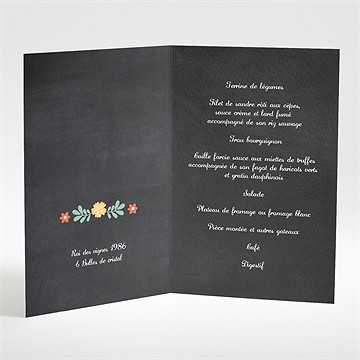 Menu mariage couronne vintage - Intérieur du menu