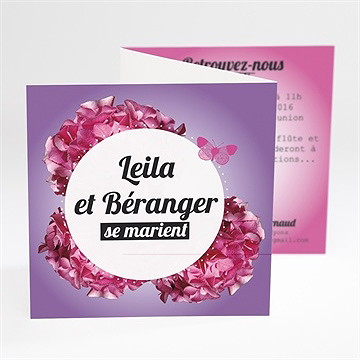 Faire-part mariage graphique violet