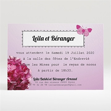 Carton d'invitation mariage graphique violet