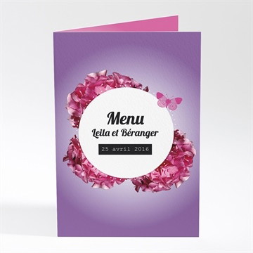 Menu mariage graphique violet