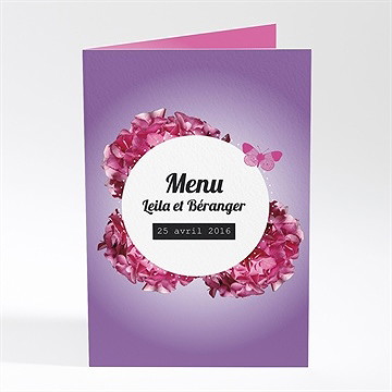 Menu mariage graphique violet