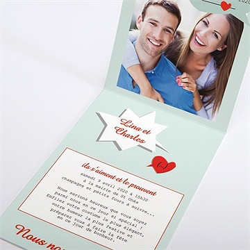 Faire-part mariage illustrations originales photo - Intérieur du faire-part