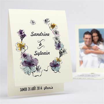 Faire-part mariage farandole fleurie