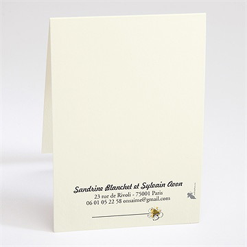 Faire-part mariage farandole fleurie - Dos du faire-part