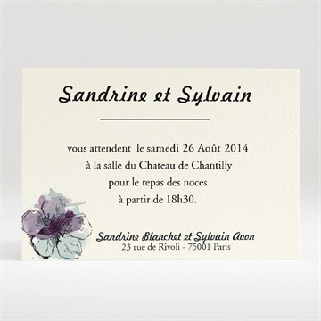 Carton d'invitation mariage farandole fleurie