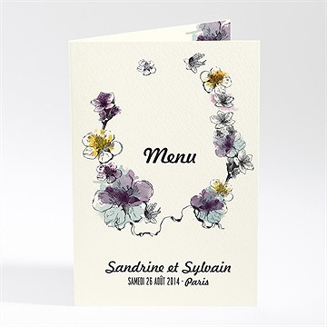 Menu mariage farandole fleurie