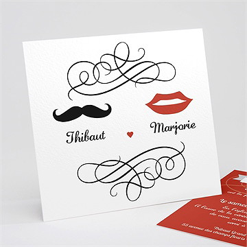 Faire-part mariage elle & lui symboles