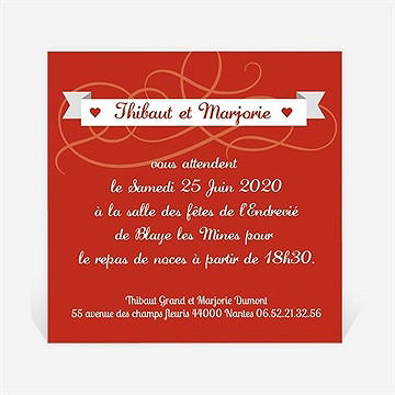 Carton d'invitation mariage elle & lui symboles