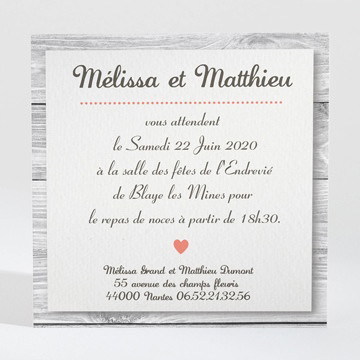 Carton d'invitation mariage oiseaux vintage