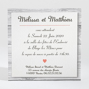 Carton d'invitation mariage oiseaux vintage