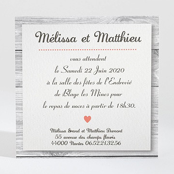 Carton d'invitation mariage oiseaux vintage