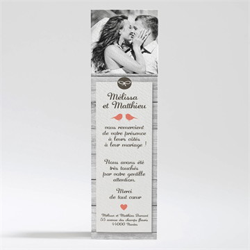 Remerciement mariage oiseaux vintage