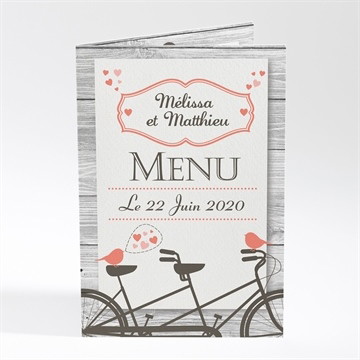 Menu mariage oiseaux vintage