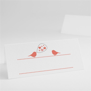 Marque-place mariage oiseaux vintage