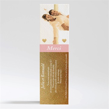 Remerciement mariage coeurs en coins