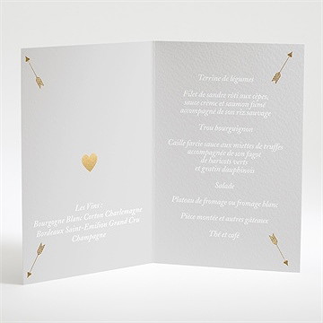Menu mariage coeurs en coins - Intérieur du menu