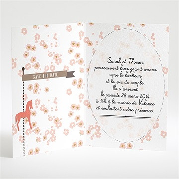 Faire-part mariage notre petit manège - Intérieur du faire-part