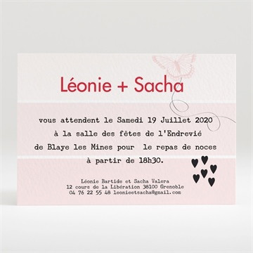 Carton d'invitation mariage le joli noeud du mariage