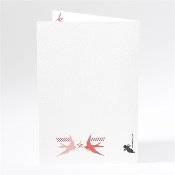 Menu mariage jolis oiseaux messagers - Dos du menu