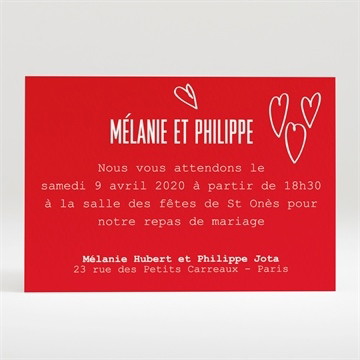Carton d'invitation mariage photo en forme de coeur