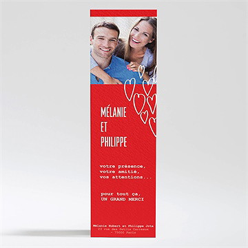 Remerciement mariage photo en forme de coeur