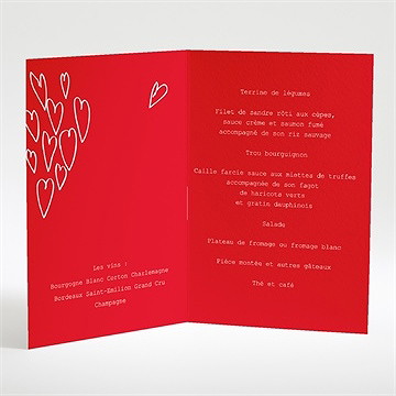 Menu mariage photo en forme de coeur - Intérieur du menu