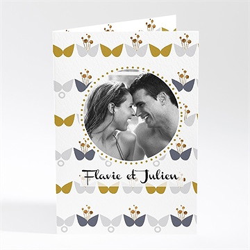 Faire-part mariage motifs papillon vintage