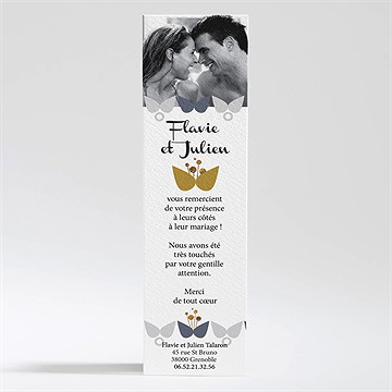 Remerciement mariage motifs papillon vintage