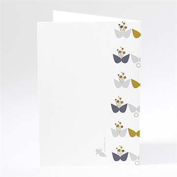 Menu mariage motifs papillon vintage - Dos du menu