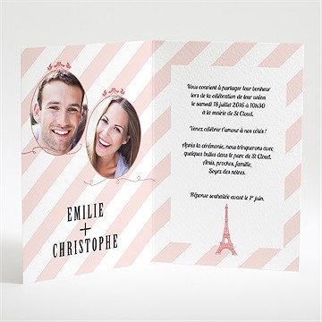 Faire-part mariage autour de la tour eiffel - Intérieur du faire-part