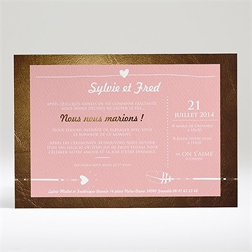 Faire-part mariage invitation photo vintage - Dos du faire-part