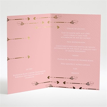 Menu mariage invitation photo vintage - Intérieur du menu