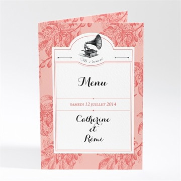 Menu mariage vintage et élégant