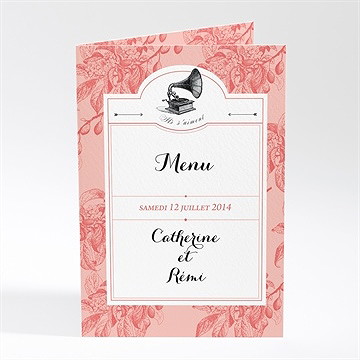 Menu mariage vintage et élégant