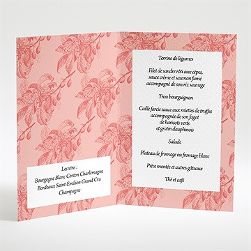 Menu mariage vintage et élégant - Intérieur du menu