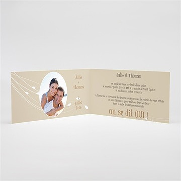 Faire-part mariage dans le droit chemin - Intérieur du faire-part