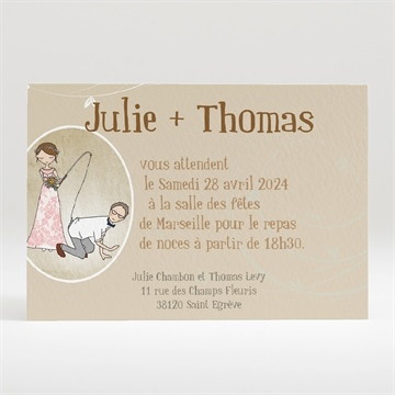 Carton d'invitation mariage dans le droit chemin