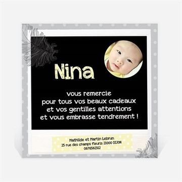 Remerciement naissance vintage photo