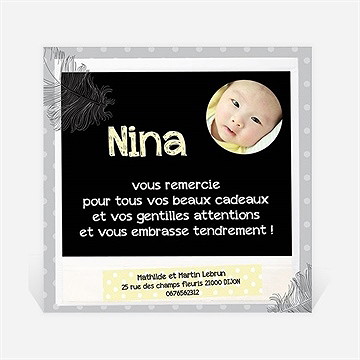 Remerciement naissance vintage photo